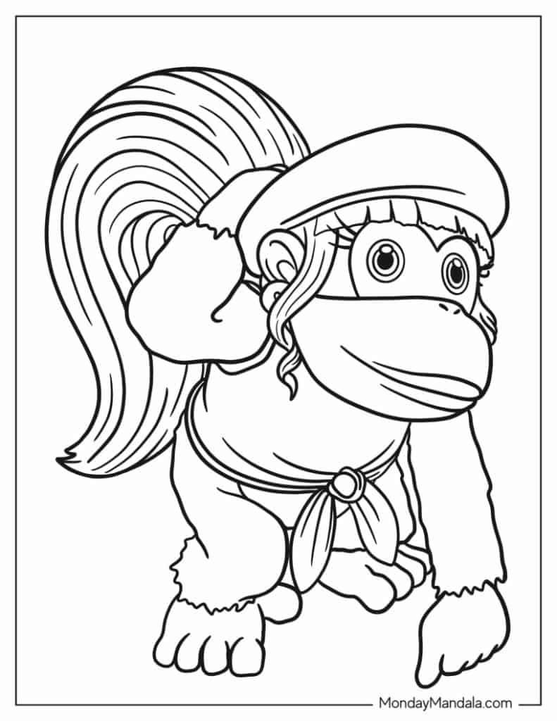 Donkey kong coloring pages free pdf printables