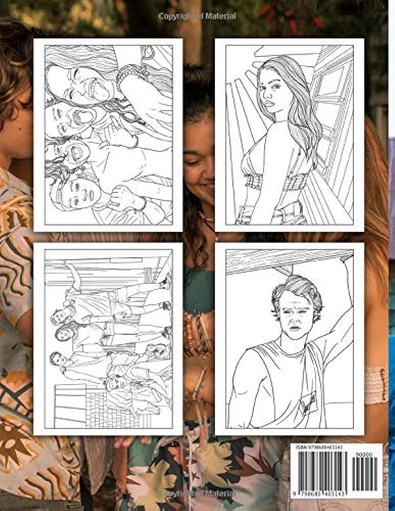 Outer banks coloring book awesome illustrations to unleash your artistic abilities with all your favorite characters of outer banks chadison benjemin books