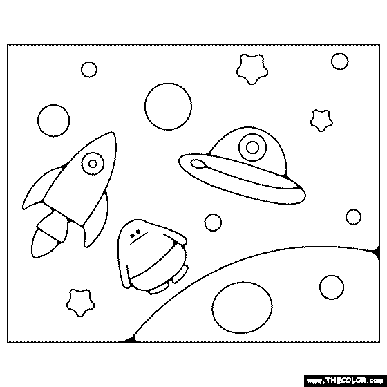 Outer space coloring page