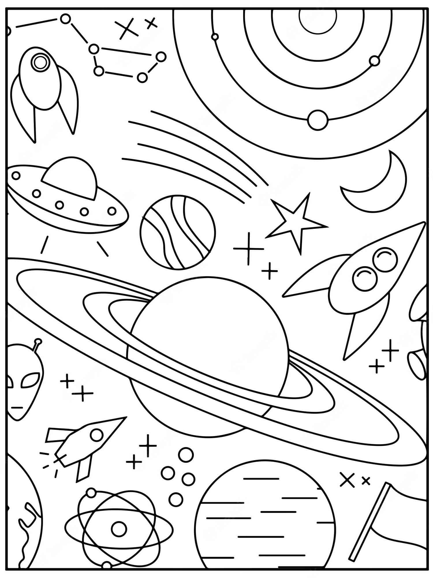 Outer space coloring pages