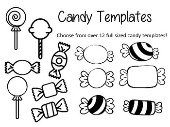 Candy templates candy coloring sheet candy outline candy bulletin board candies