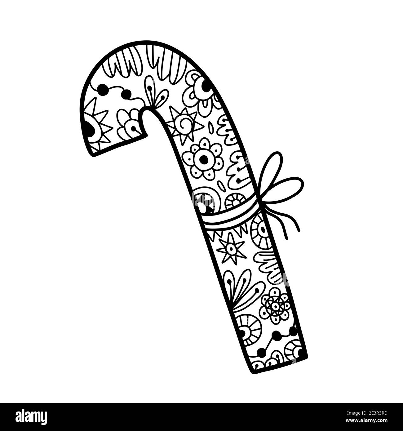 Outline candy cane black and white stock photos images