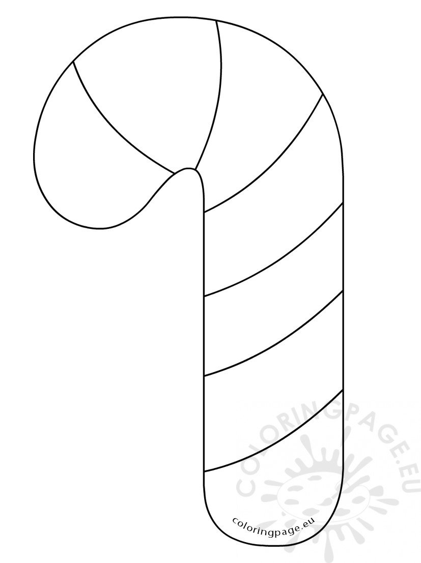 Candy cane template printable coloring page