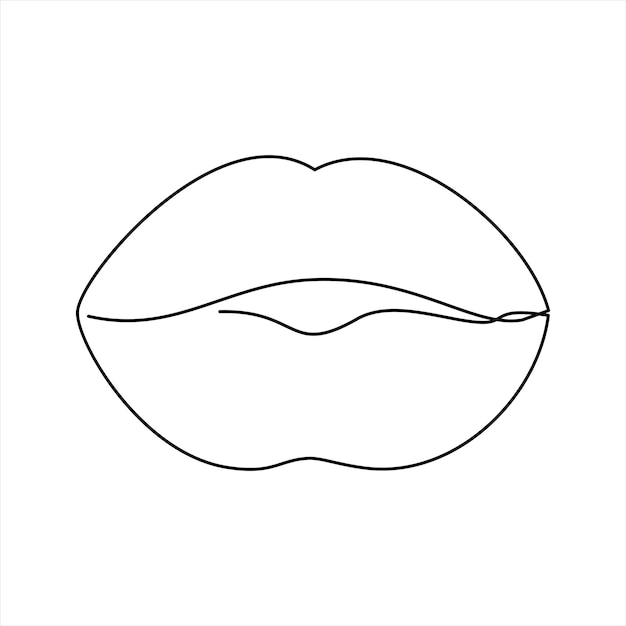 Lips outline vectors illustrations for free download
