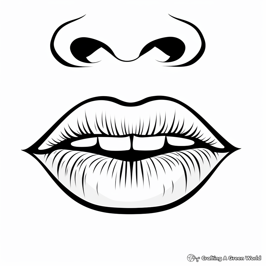 Lips coloring pages