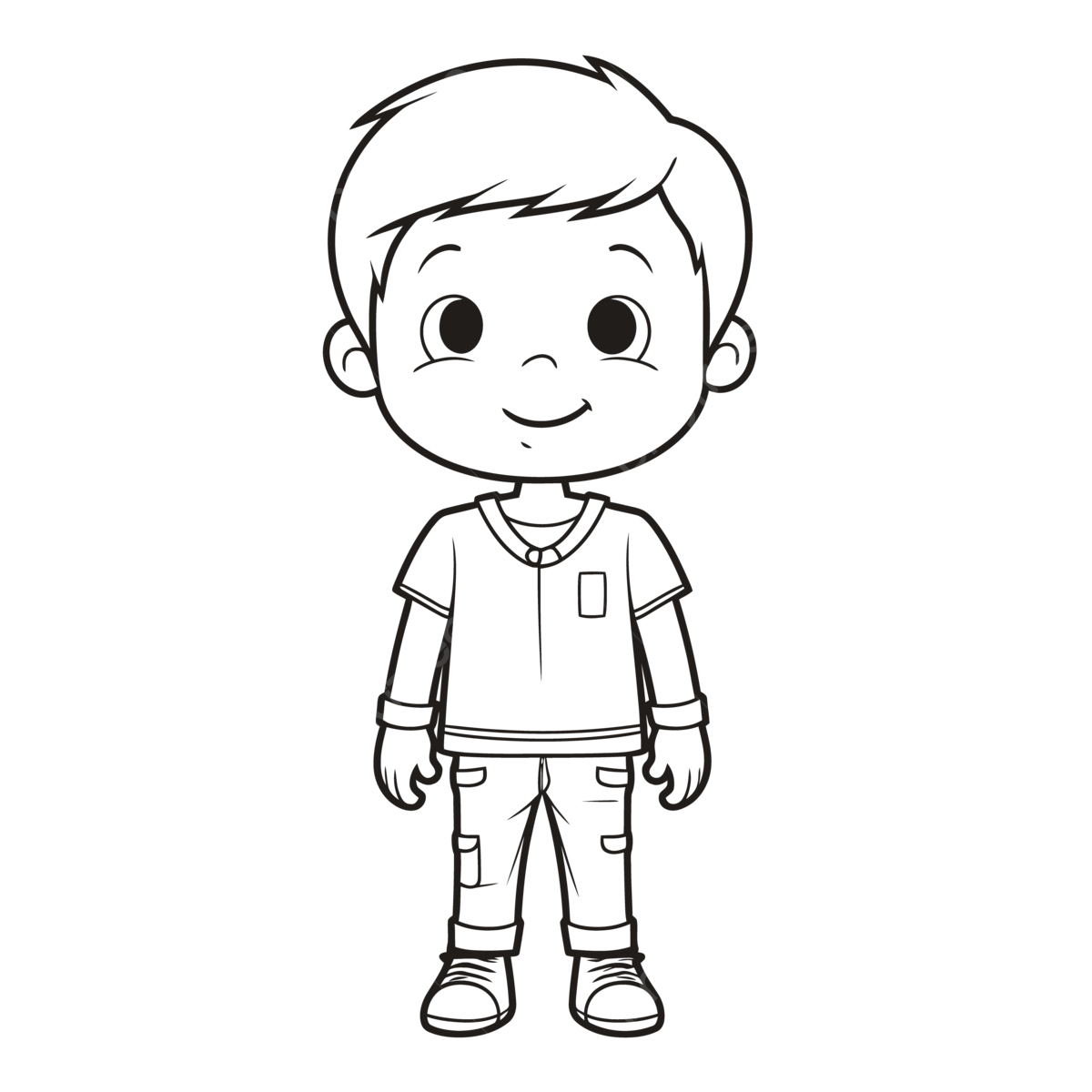 Clip art of boy coloring page character for kids outline sketch drawing vector wing drawing lip drawing ring drawing png and vector with transparent background for free download