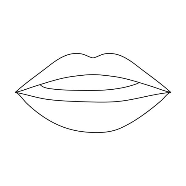 Lips icon in outline style isolated on white background make up symbol stock vector illustration stock illustration