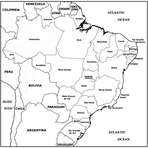Brazilian map coloring page free printable coloring pages