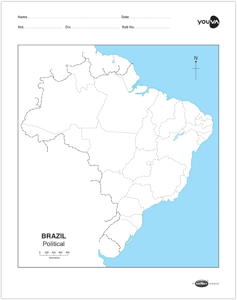 Navneet youva brazil political maps sheets cm x cm sheets pack of office products