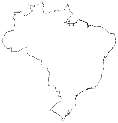 Outline map of brazil coloring page free printable coloring pages