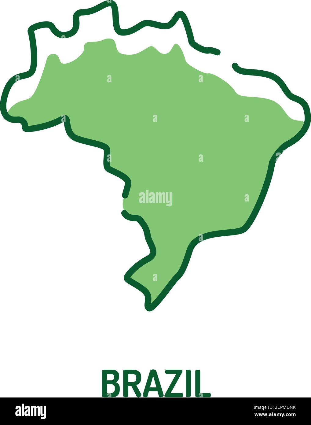 Brazil map color line icon border of the country pictogram for web page mobile app promo ui ux gui design element editable stroke stock vector image art