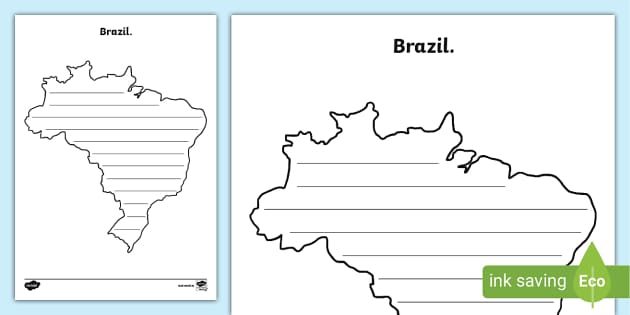 Brazil writing shape activity sheet senior classes