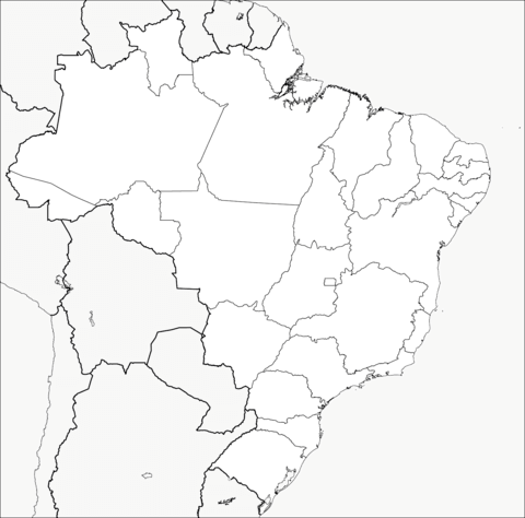 Brazil map coloring page free printable coloring pages