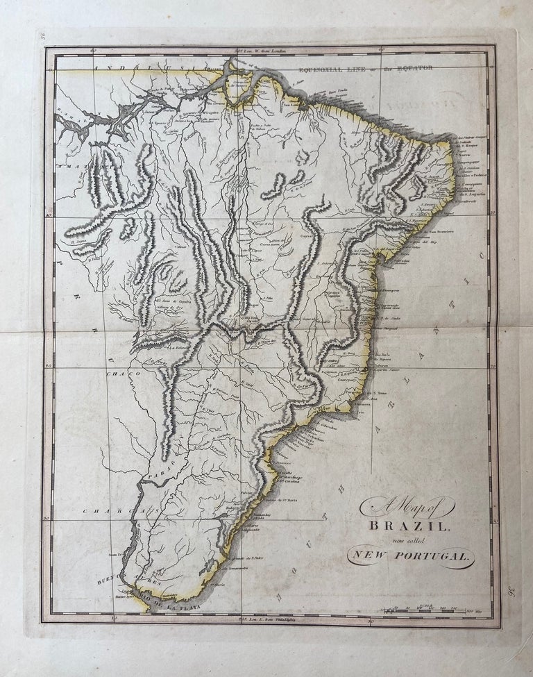 A map of brazil now called new portugal mathew carey