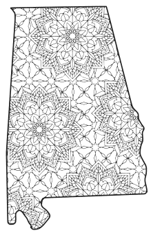 Alabama â map outline printable state shape stencil pattern â diy projects patterns monograms designs templates
