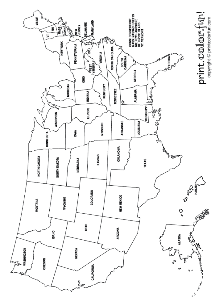 Us maps to print and color