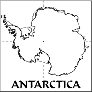 Clip art antarctica map bw blank i