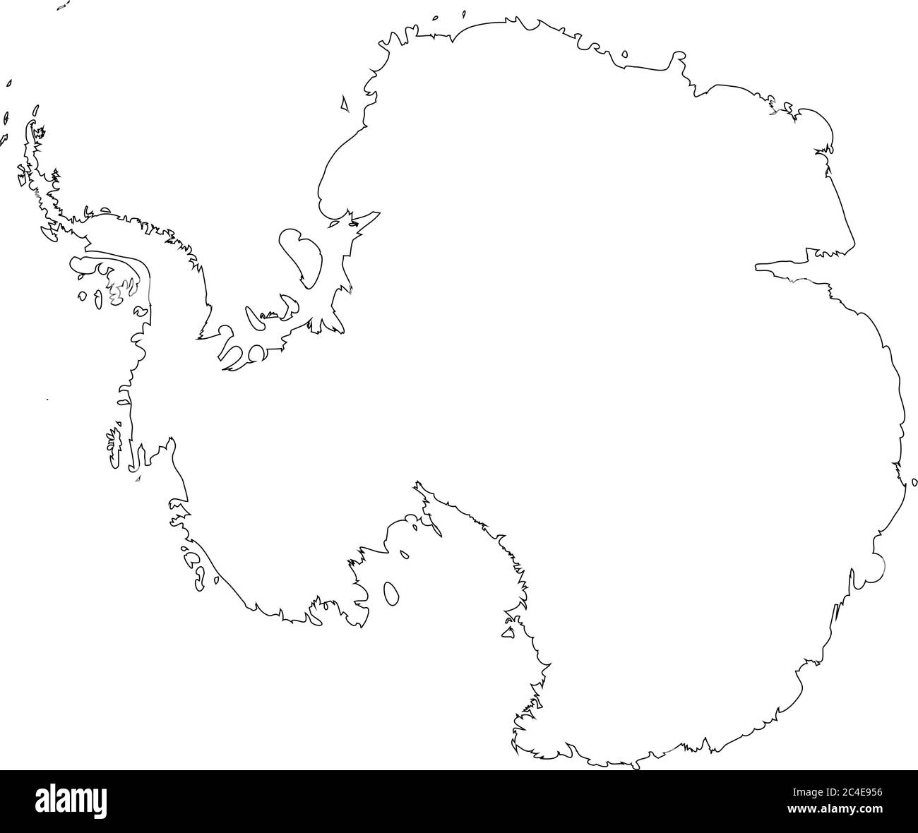 Antarctica map black and white stock photos images