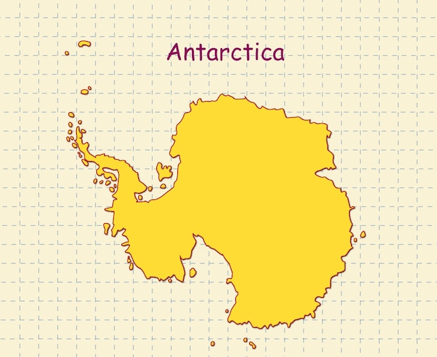 Premium vector blank map of antarctica printable yellow color map of antarctica