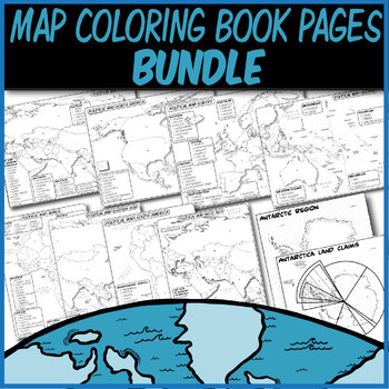 Coloring book pages ten political maps coloring book series