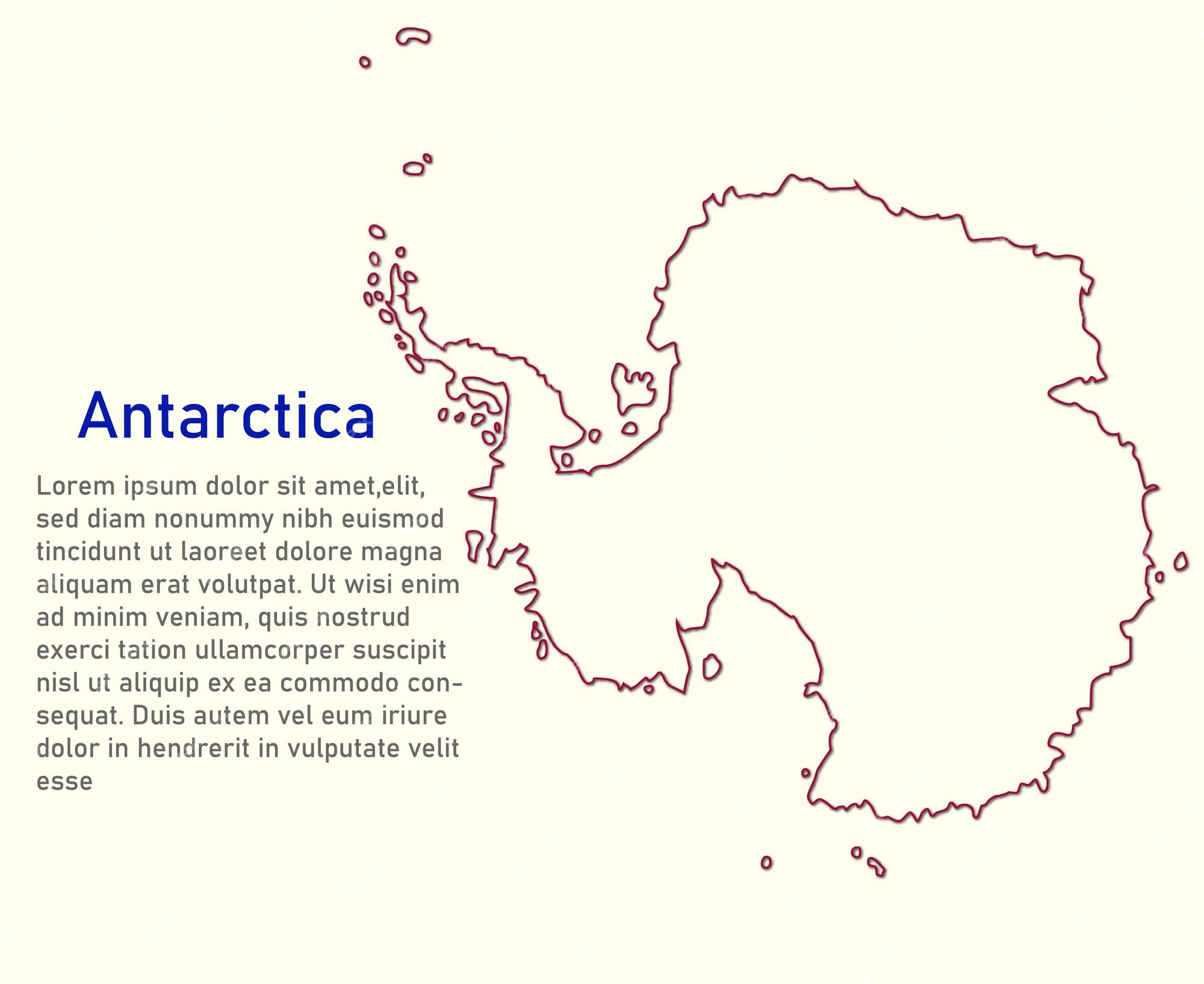 Premium vector blank map of antarctica printable outline map of antarctica