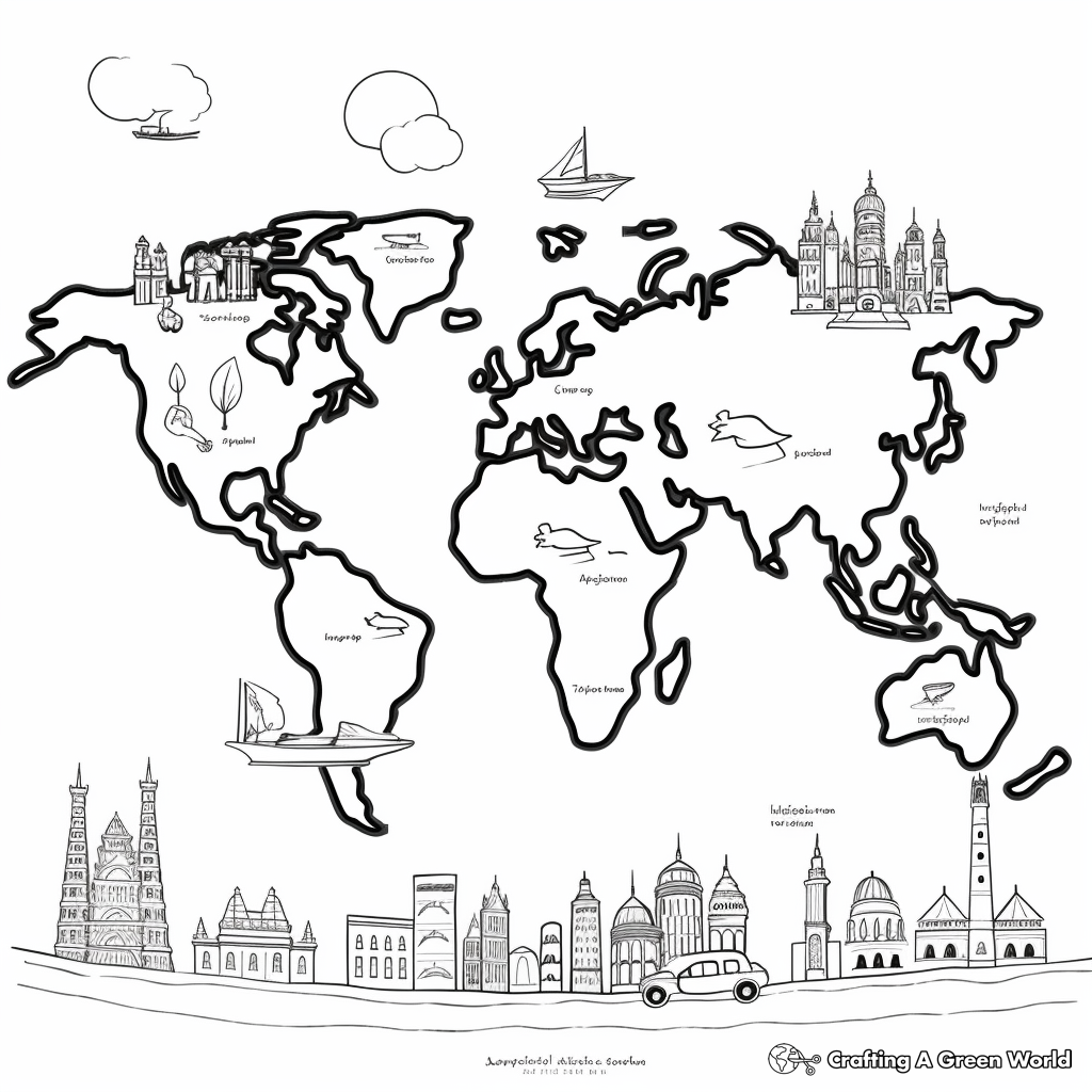World map coloring pages