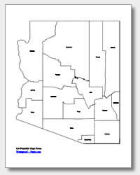 Printable arizona maps state outline county cities