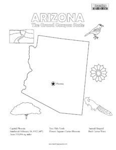 Fun arizona coloring page for kids school lesson plans coloring pages homeschool activities