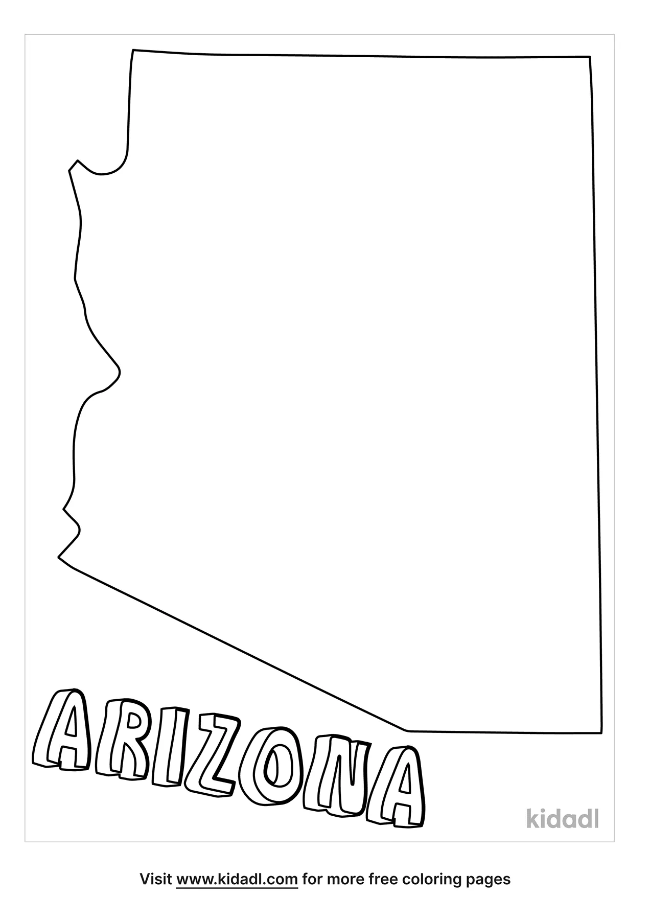 Free arizona state map coloring page coloring page printables
