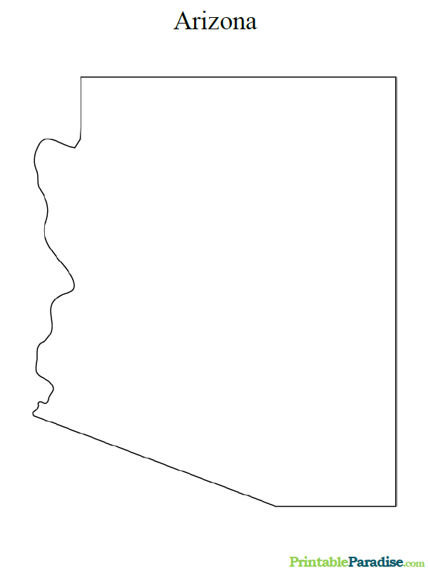 Printable state map of arizona