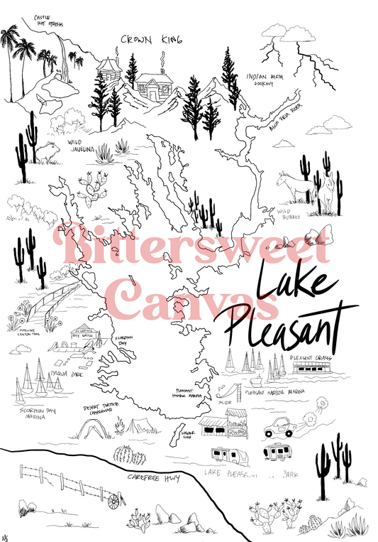 Arizona adventure map coloring page digital download â bittersweet canvas