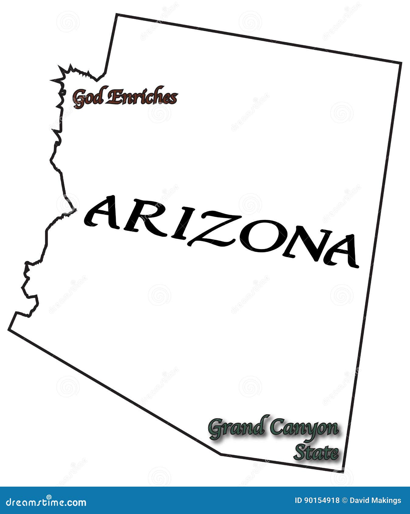 Arizona state motto and slogan stock illustration
