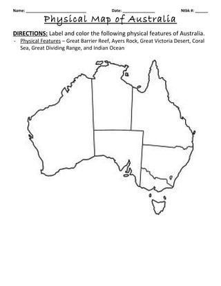 Physical map of australia pdf