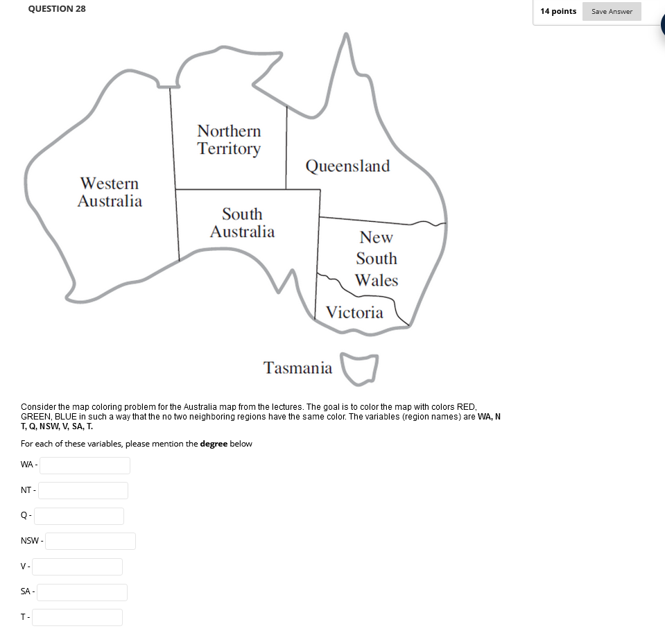 Solved question consider the map coloring problem for the