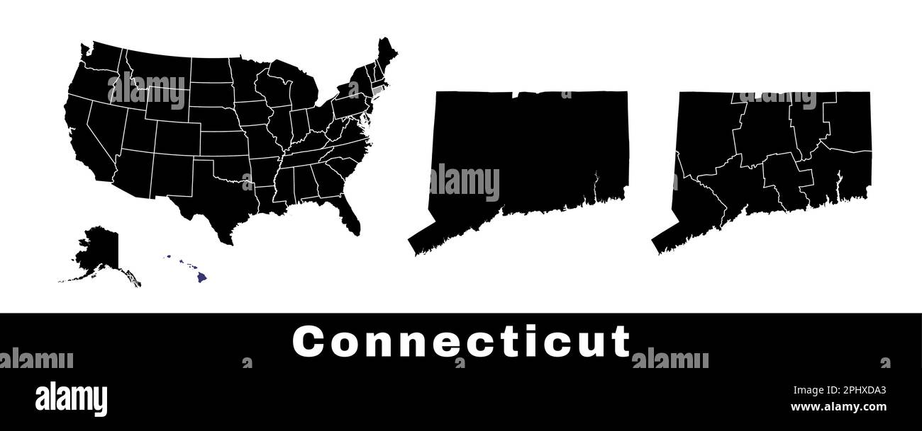 Map of connecticut state hi