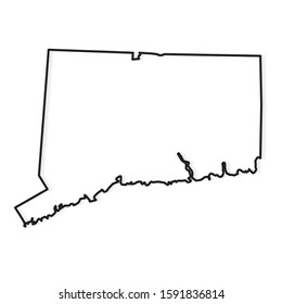 Black outline connecticut map vector illustration stock vector royalty free