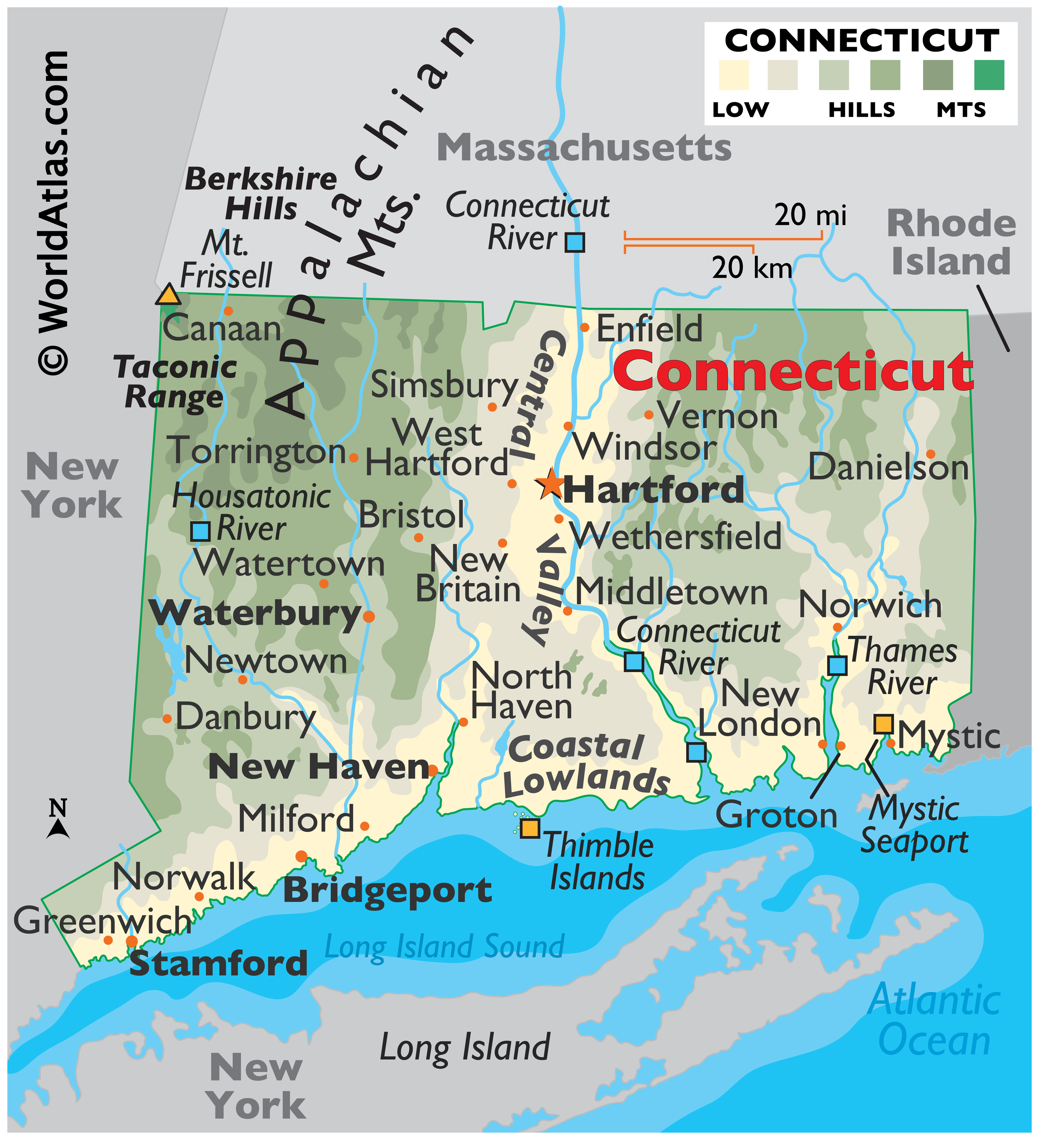 Connecticut maps facts