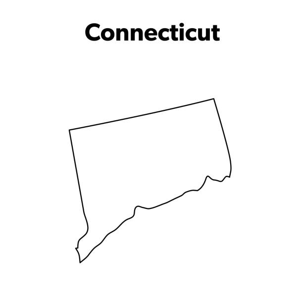 Connecticut map hand drawn on white background stock illustrations royalty