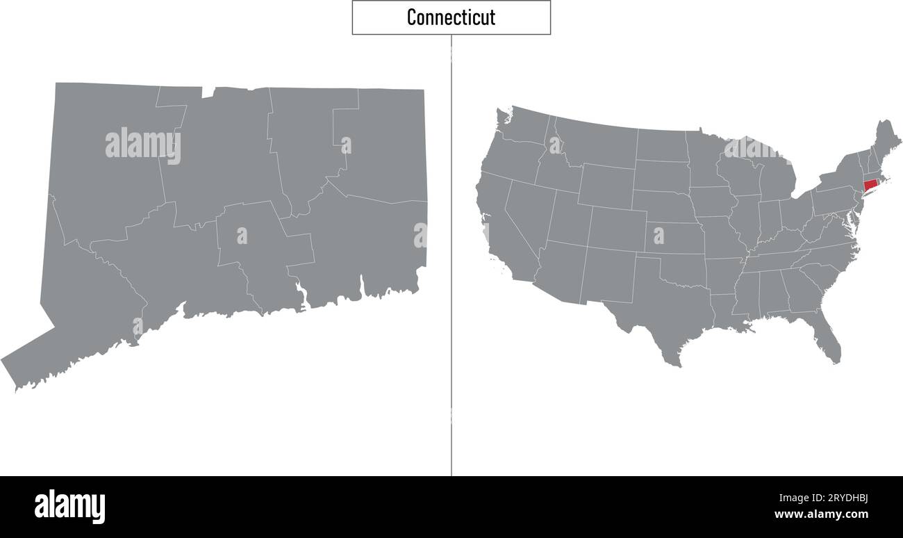 Map of connecticut state hi