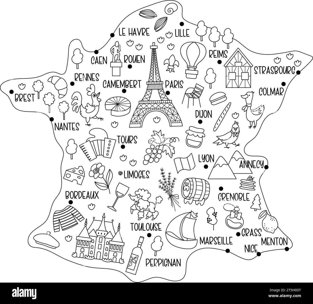 France map black and white stock photos images