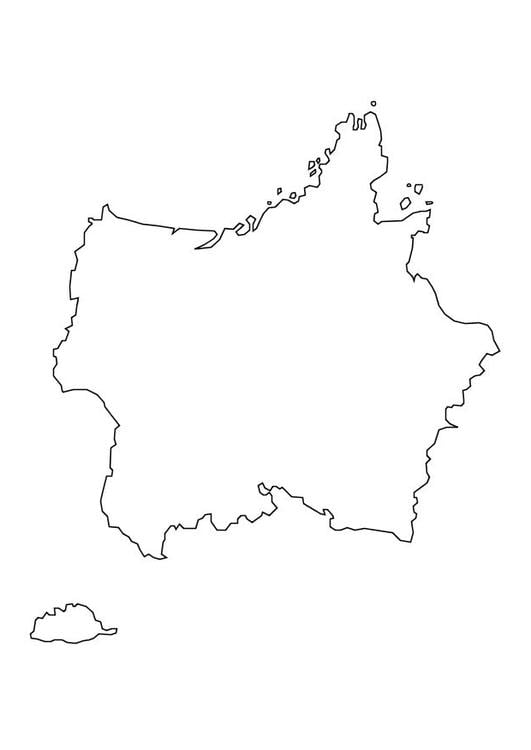 Coloring page map of france