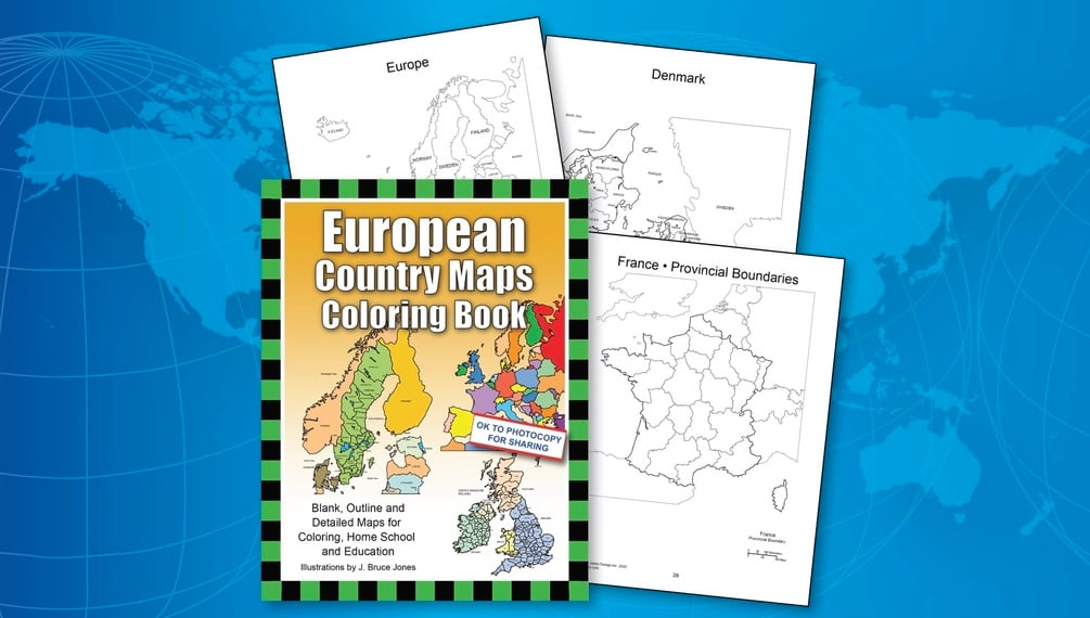 European country maps pdf coloring book outline and detail maps for education and coloring