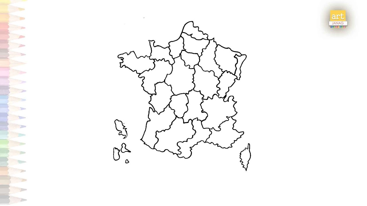 France map drawing with regions outline drawings easy how to draw france map with regions easy