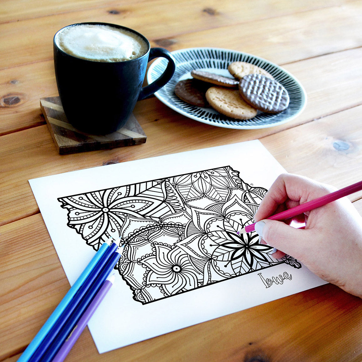 Coloring pages iowa usa map â ta muchly