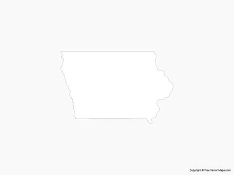 Printable vector map of iowa