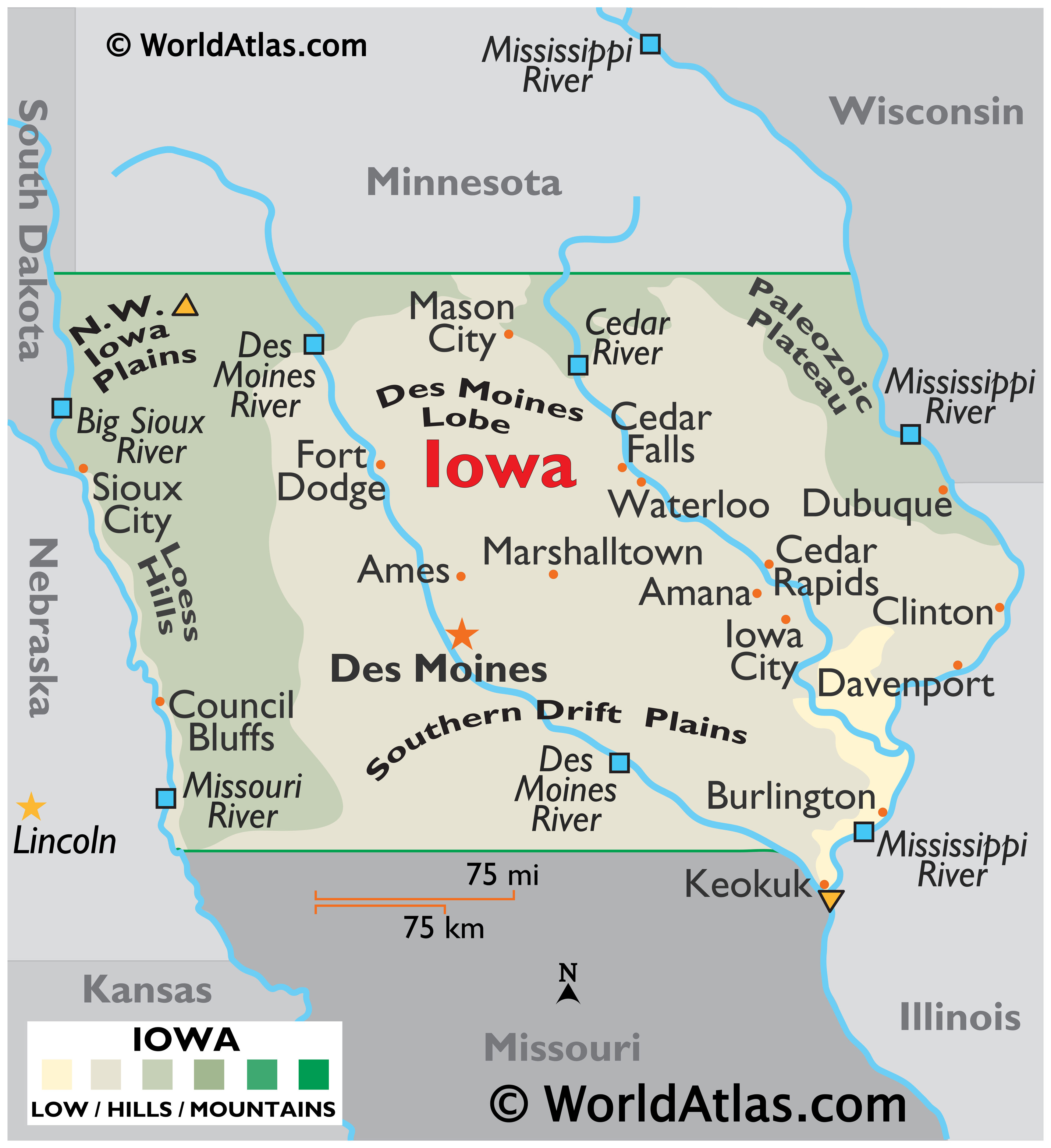 Iowa maps facts