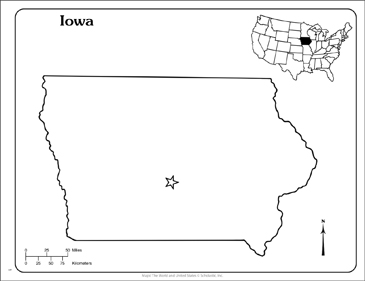 Iowa state outline map printable maps