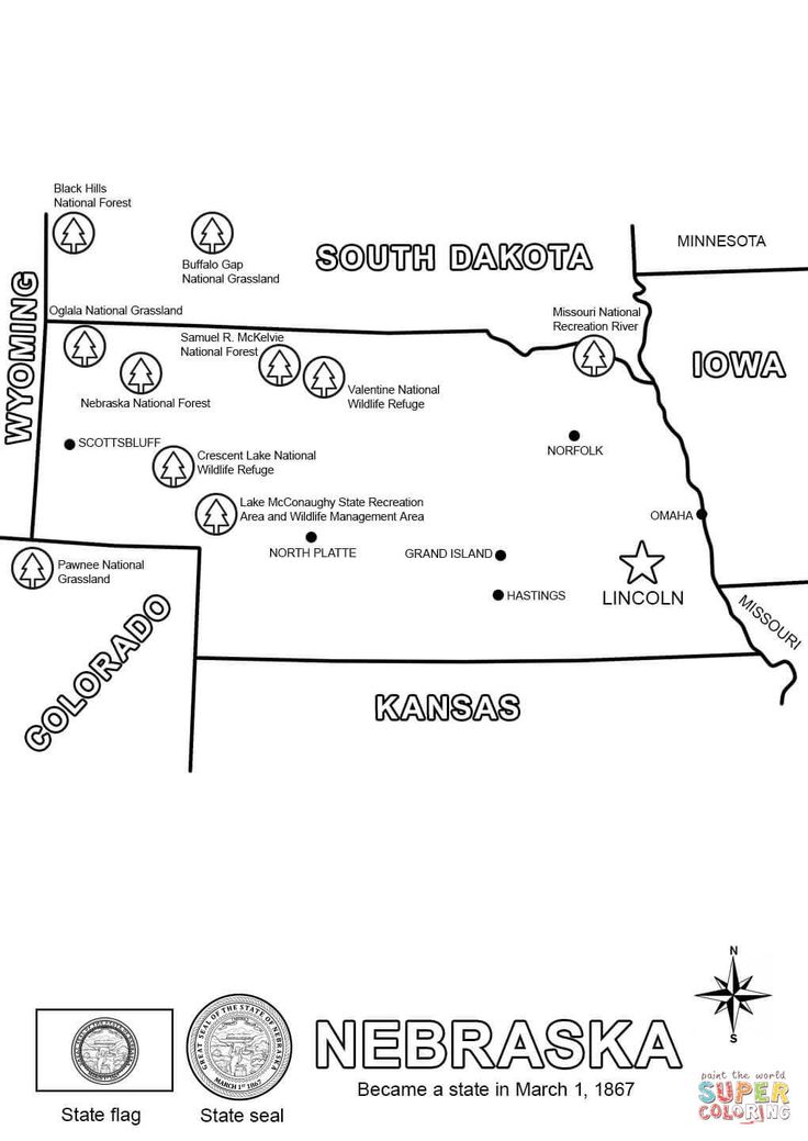 Nebraska map coloring page free printable coloring pages coloring pages free printable coloring pages colorado map