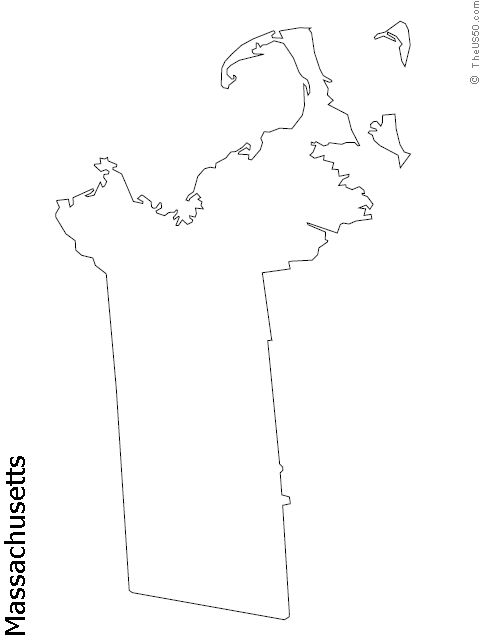Massachusetts state outline coloring sheet the us state outline map quilt outline art