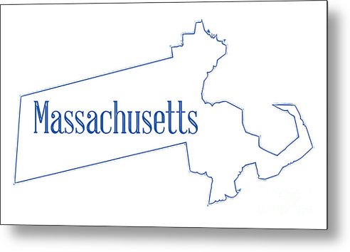 Massachusetts state outline map metal print by bigalbaloo stock